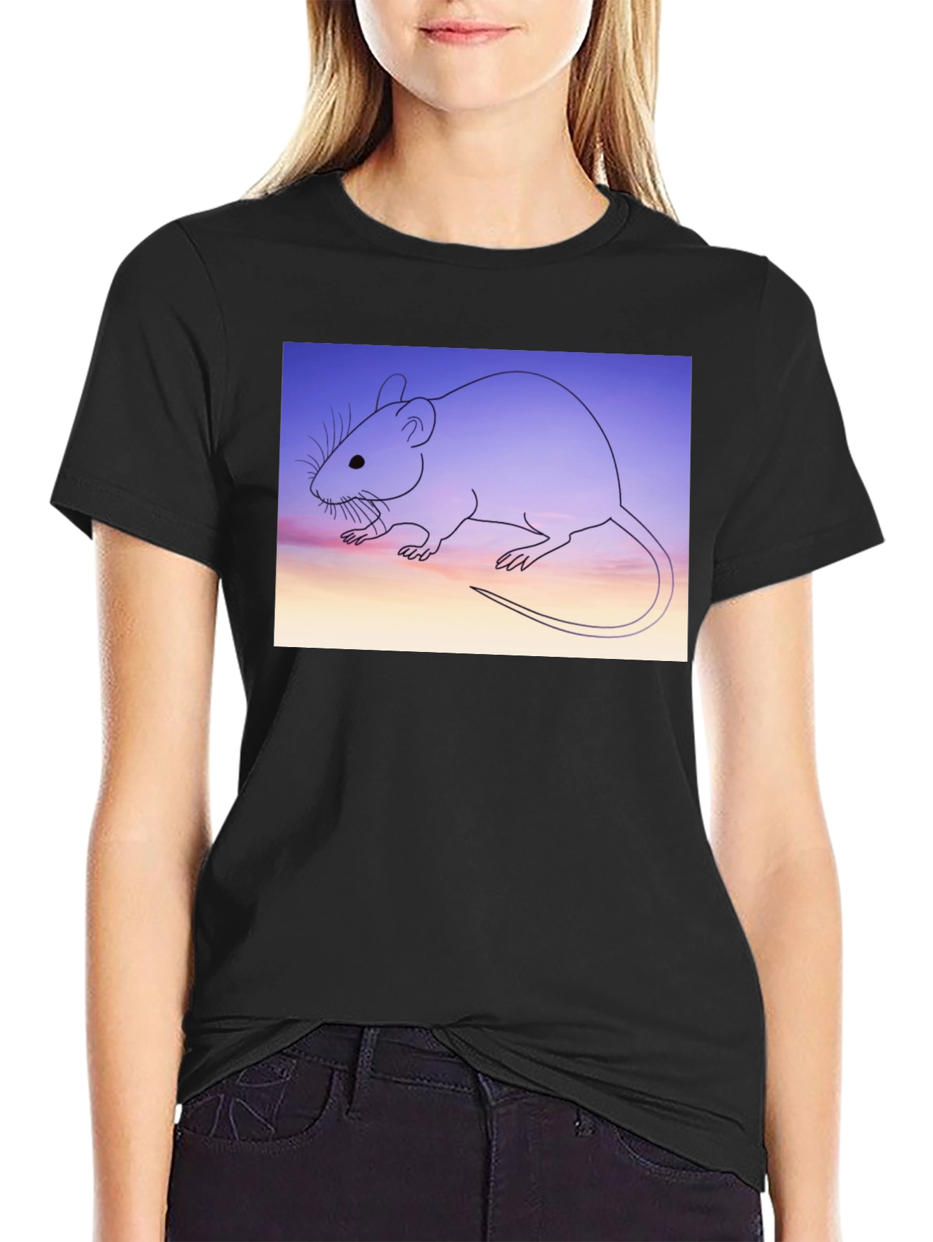 Rat Graphic Tee - Sunset Mouse Shirt