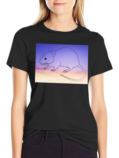 Rat Graphic Tee - Sunset Mouse Shirt