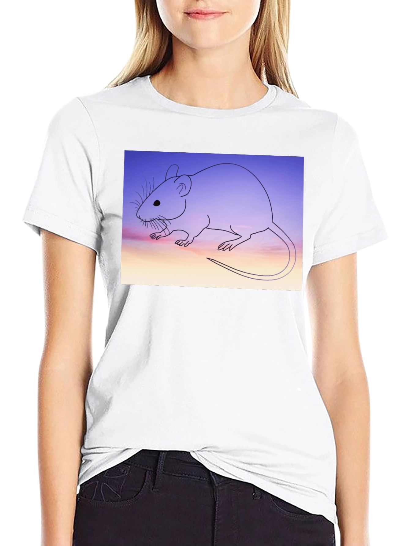 Rat Graphic Tee - Sunset Mouse Shirt