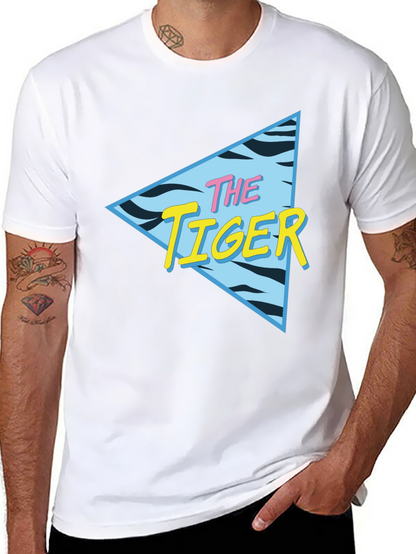 Retro The Tiger Graphic Black T-Shirt