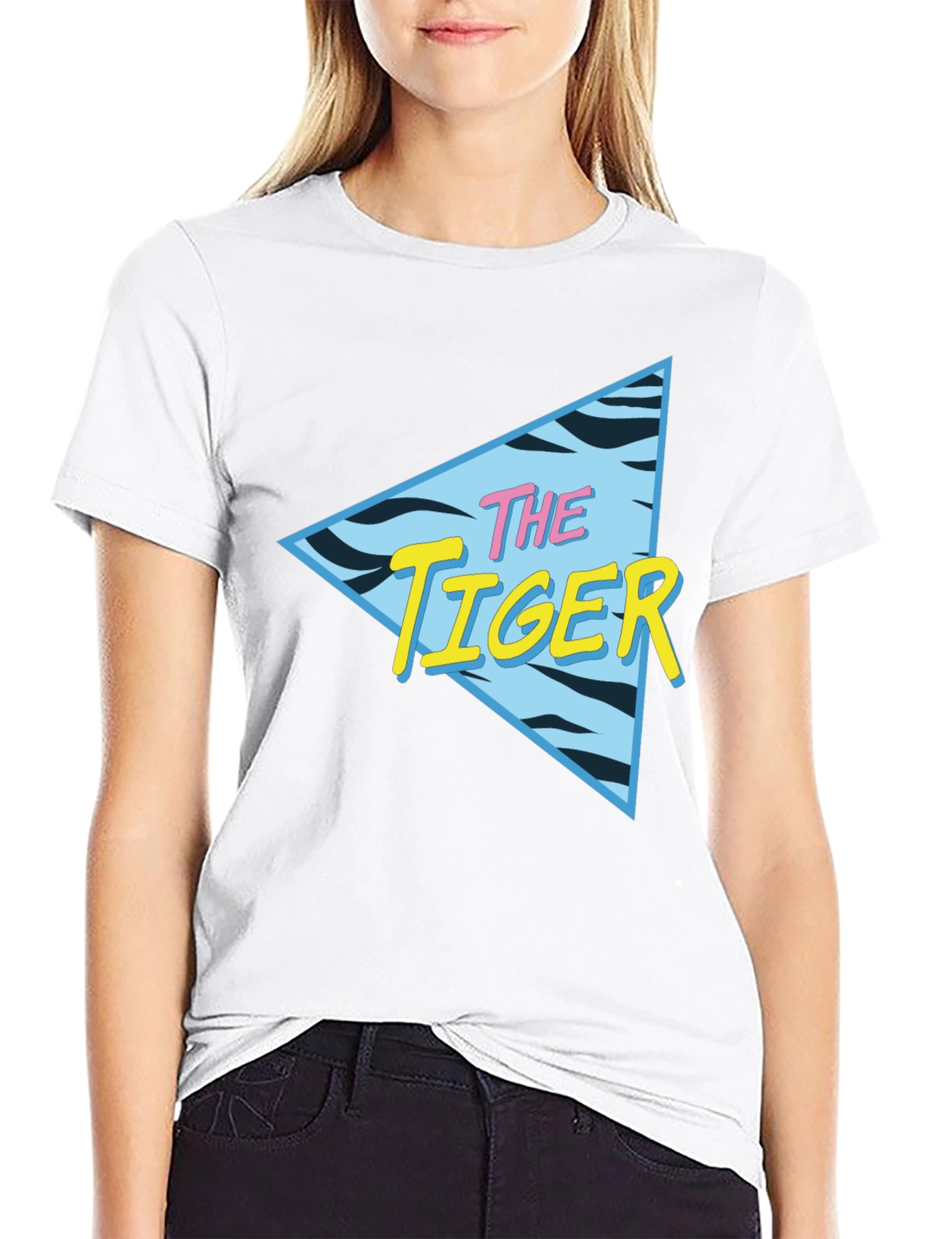 Retro The Tiger Graphic Black T-Shirt
