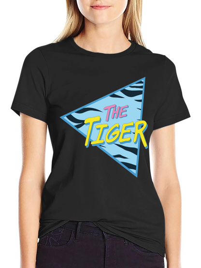 Retro The Tiger Graphic Black T-Shirt