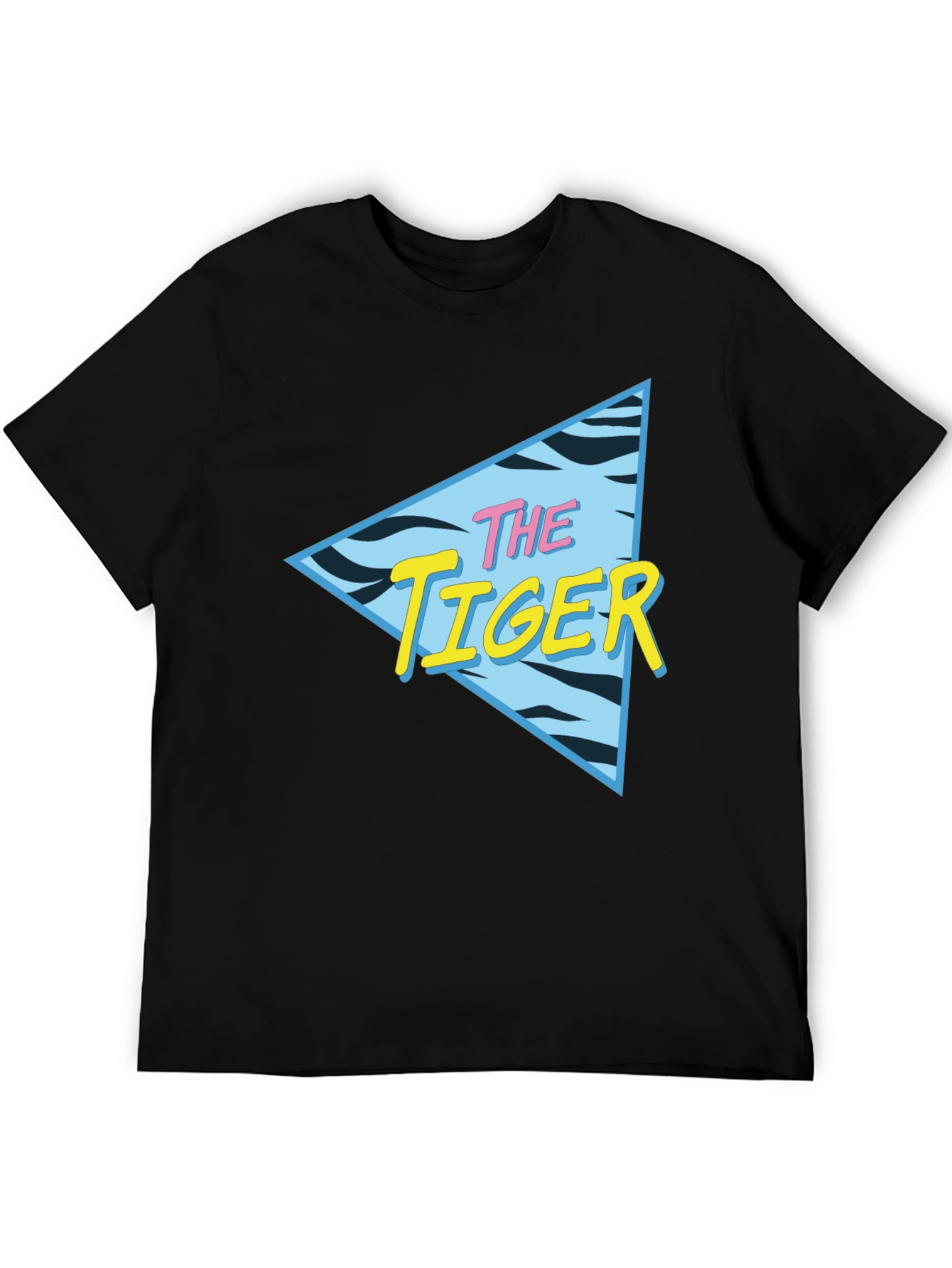 Retro The Tiger Graphic Black T-Shirt
