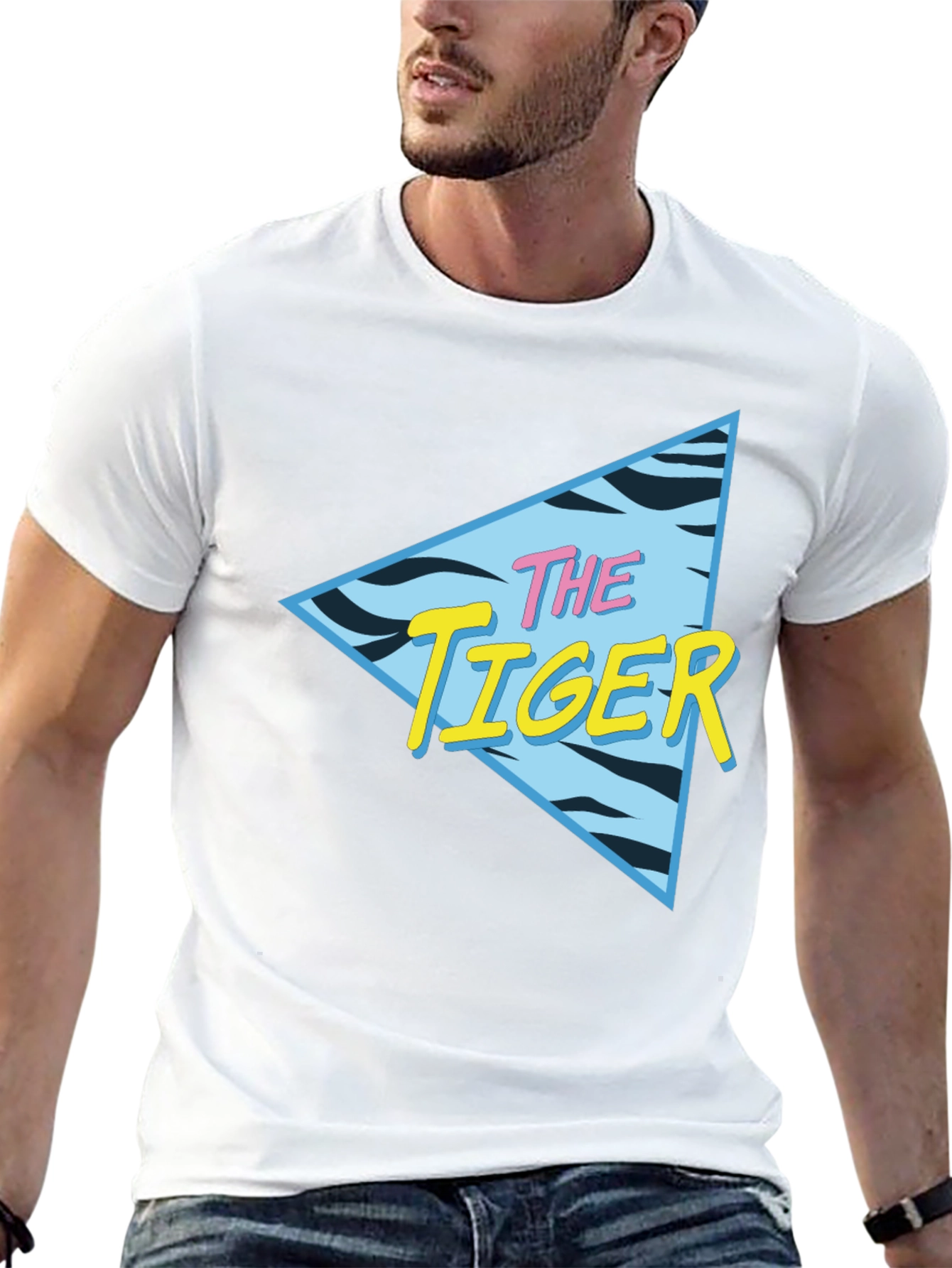 Retro The Tiger Graphic Black T-Shirt