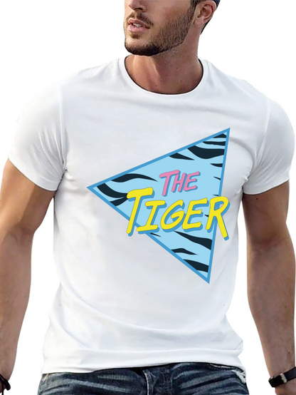 Retro The Tiger Graphic Black T-Shirt