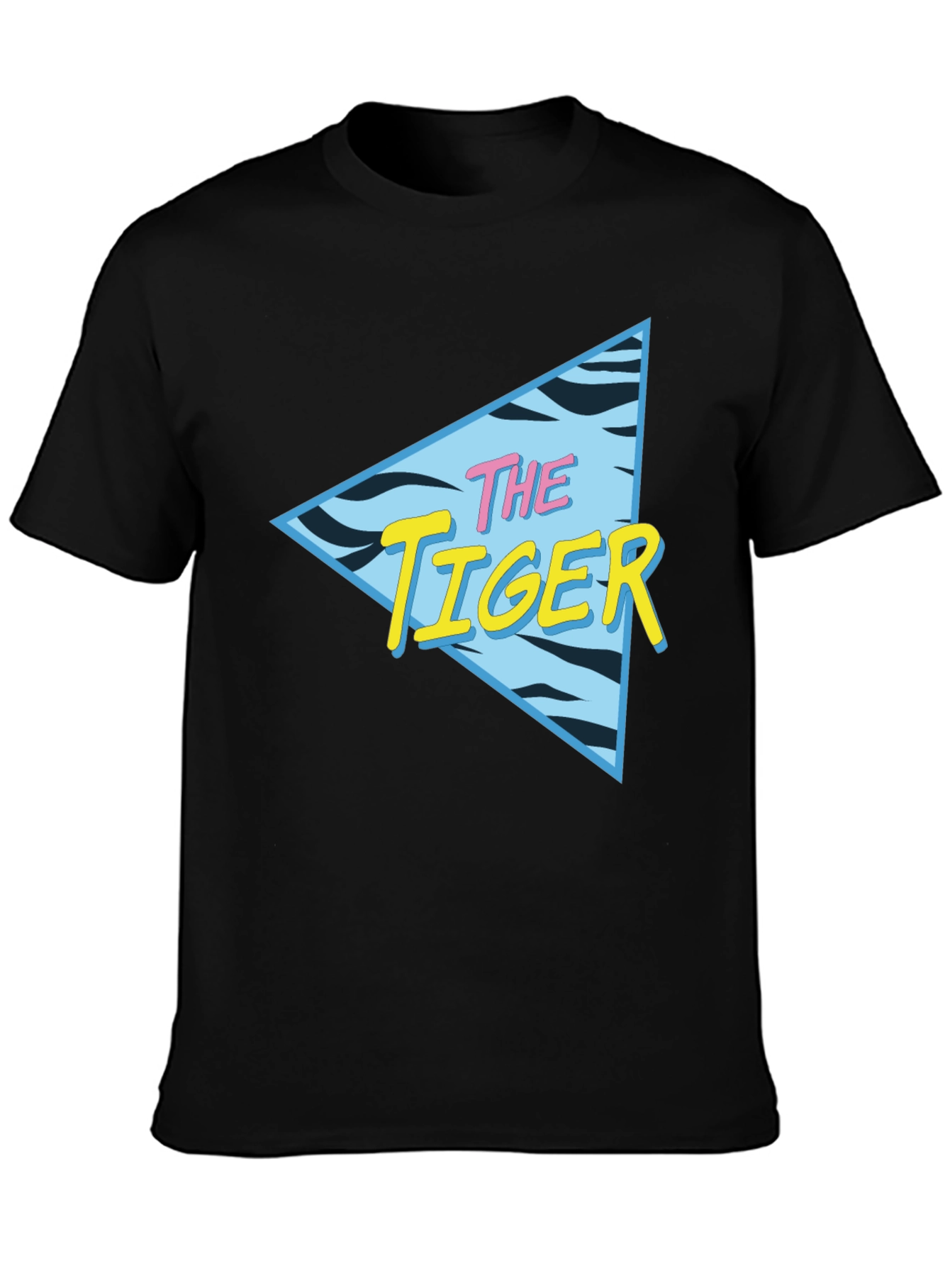 Retro The Tiger Graphic Black T-Shirt