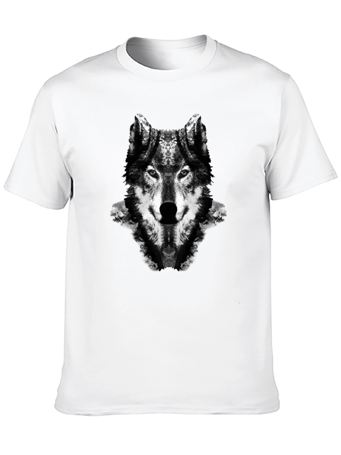 Wolf Graphic Print Black Crew Neck T-Shirt