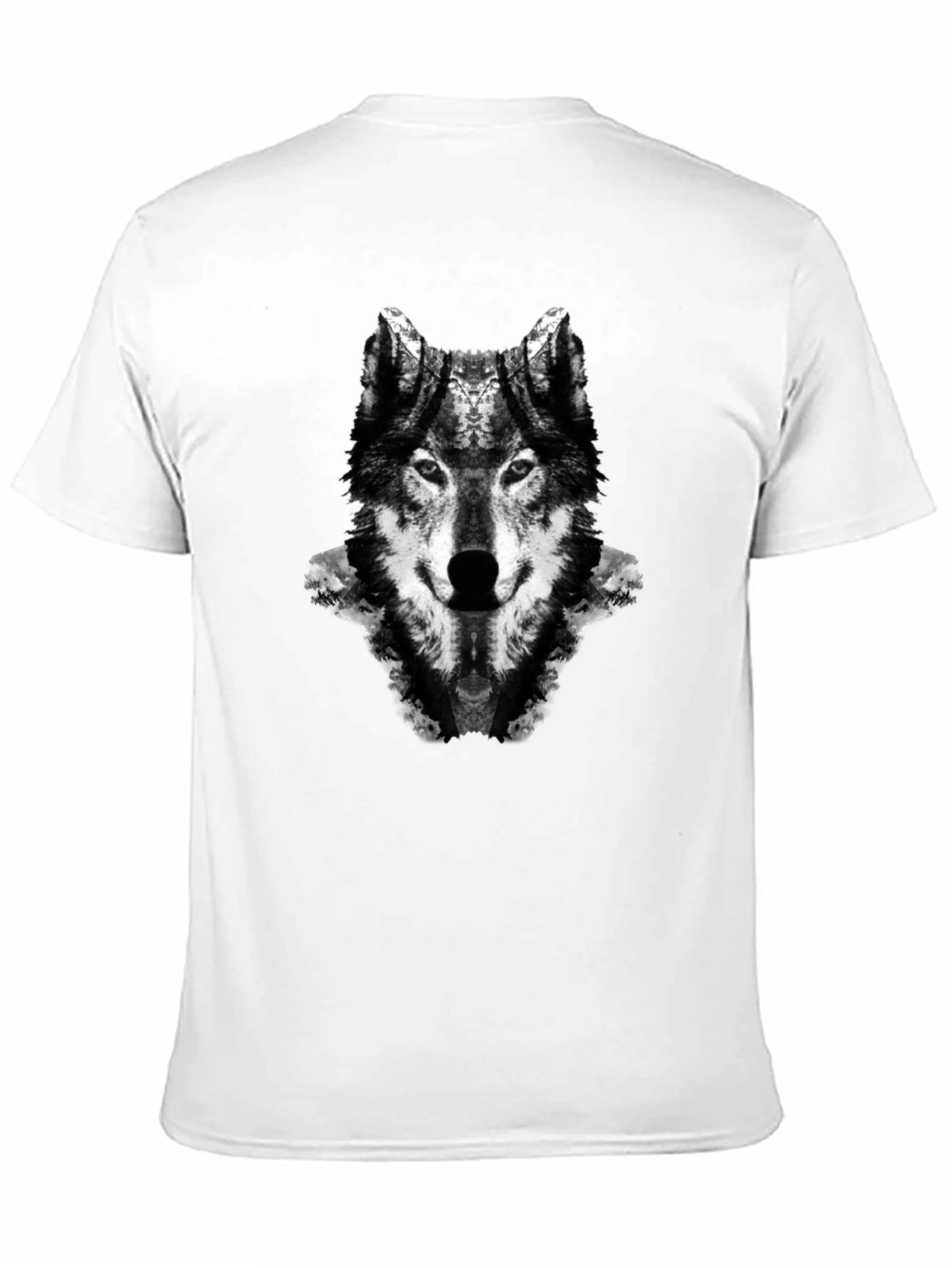 Wolf Graphic Print Black Crew Neck T-Shirt