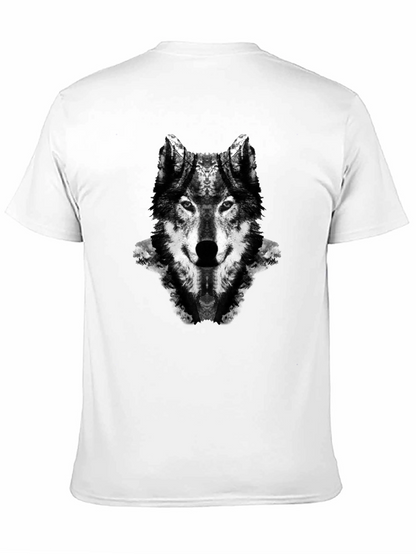 Wolf Graphic Print Black Crew Neck T-Shirt