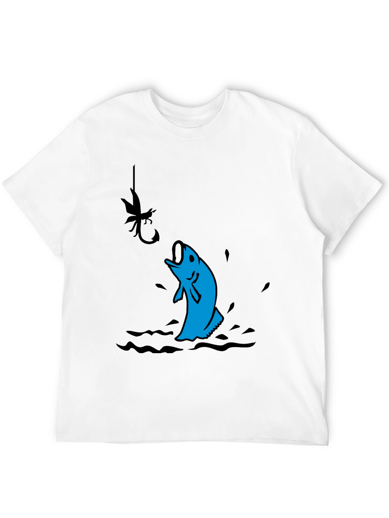 Fishing T-Shirt - Black with Fish Design