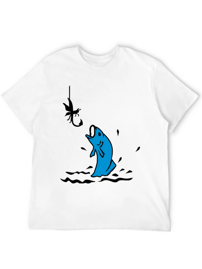 Fishing T-Shirt - Black with Fish Design