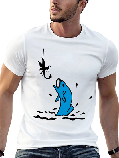 Fishing T-Shirt - Black with Fish Design