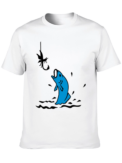 Fishing T-Shirt - Black with Fish Design