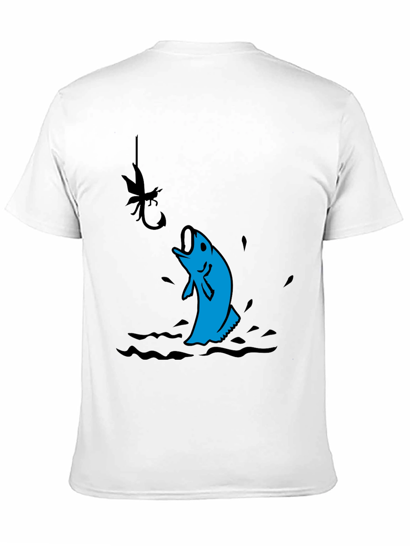 Fishing T-Shirt - Black with Fish Design