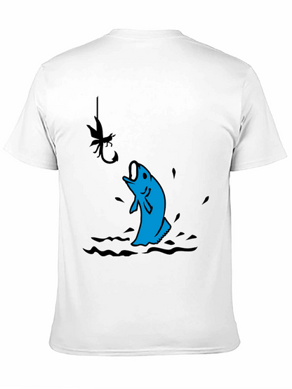 Fishing T-Shirt - Black with Fish Design
