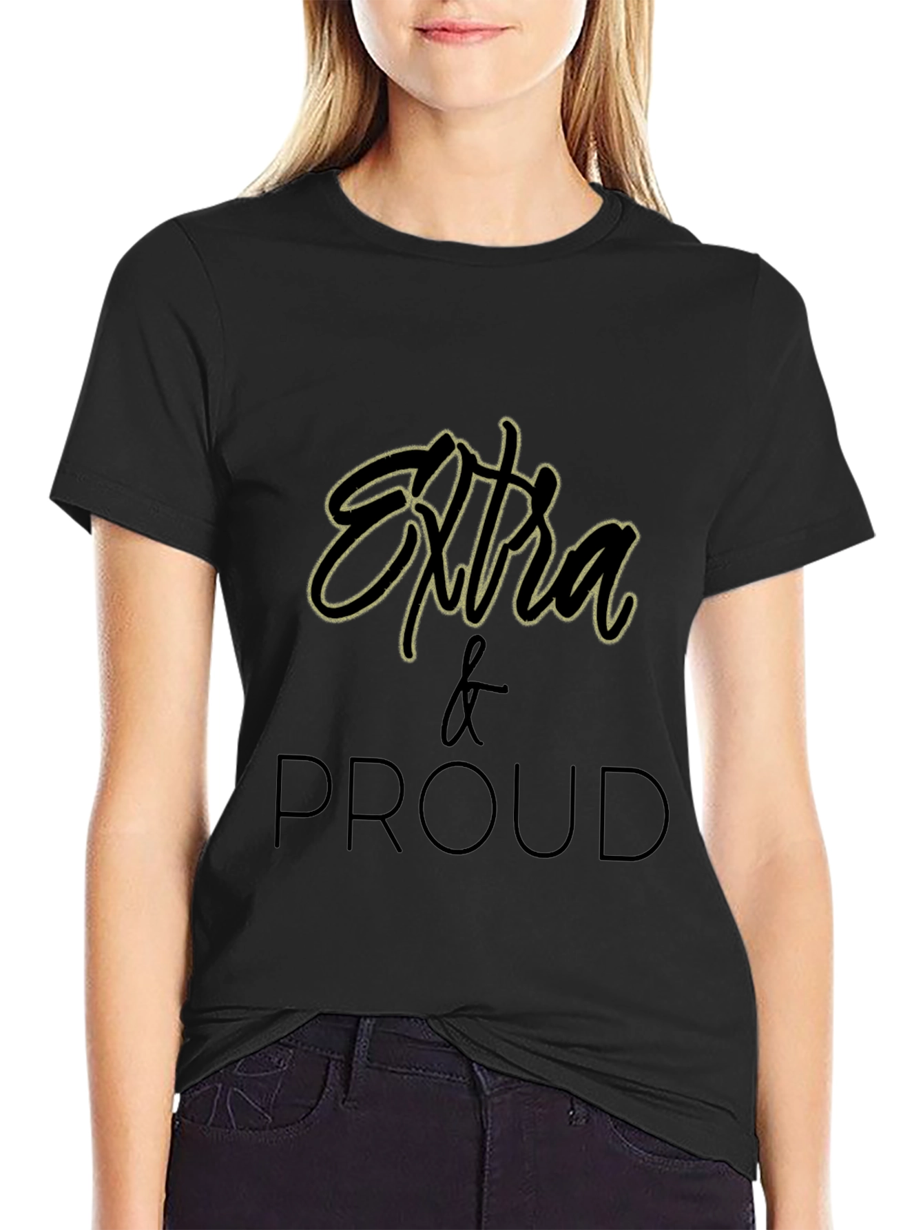Extra & Proud Graphic T-Shirt - Black