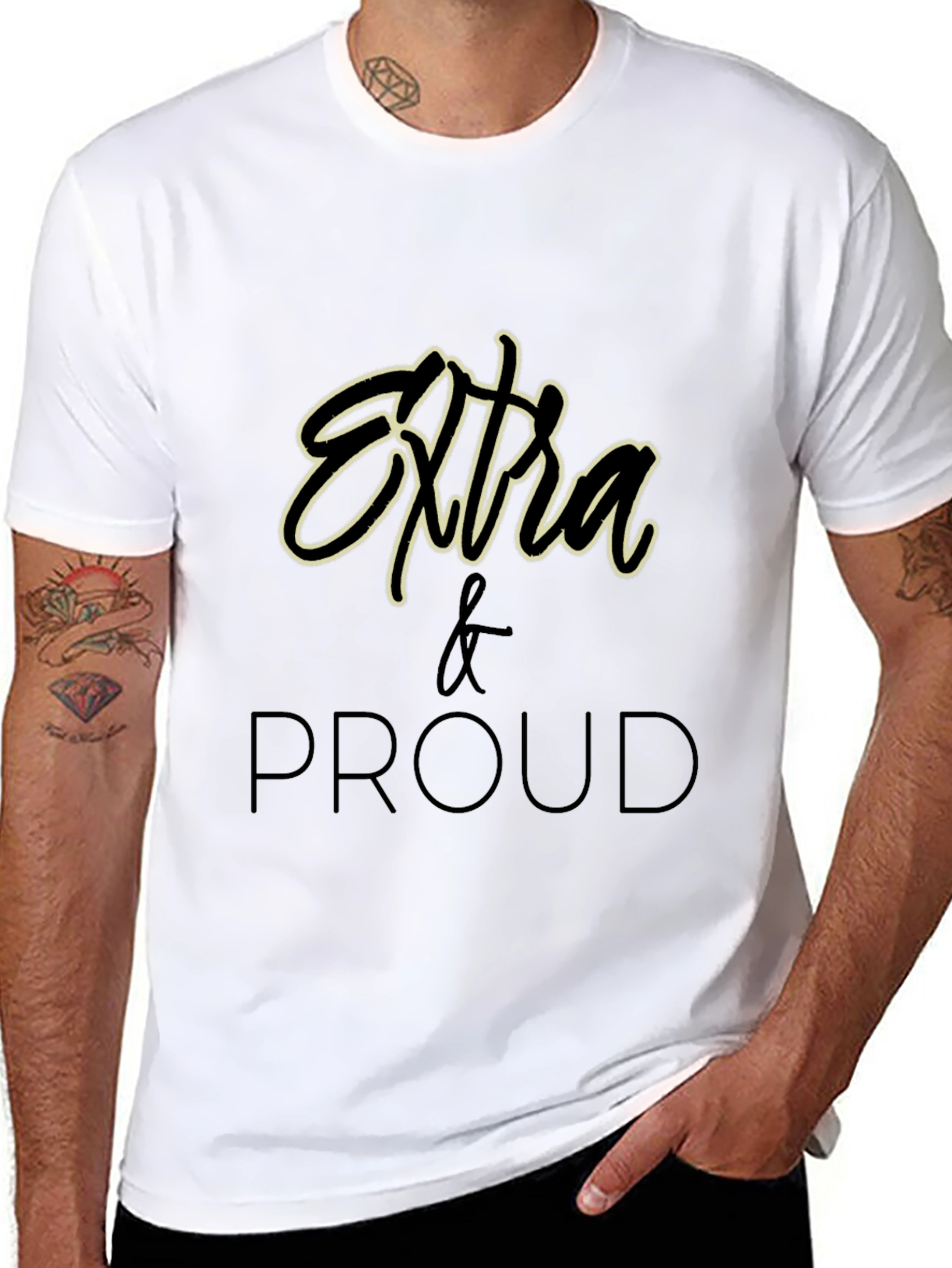 Extra & Proud Graphic T-Shirt - Black