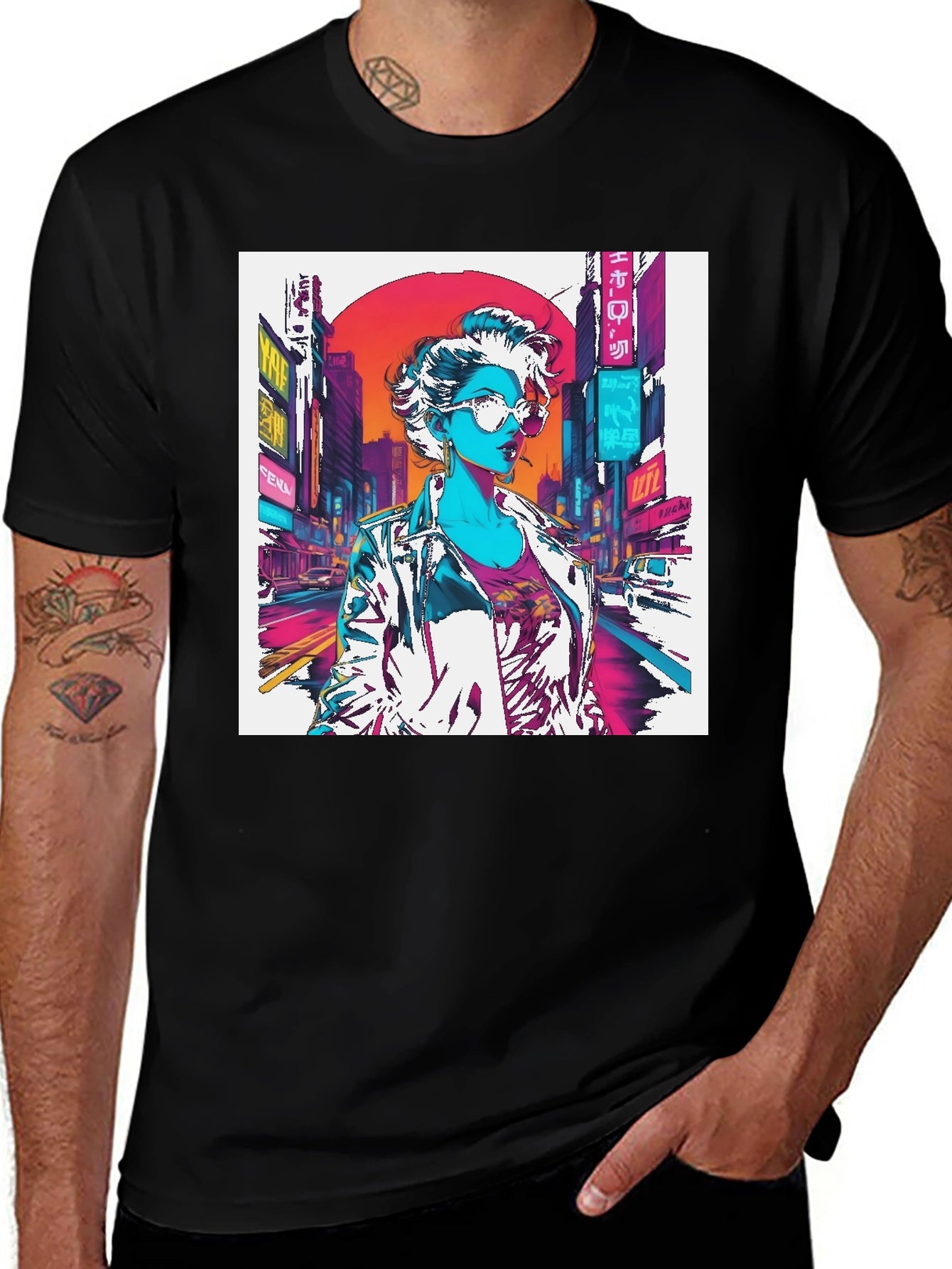 Cyberpunk Woman Graphic T-Shirt