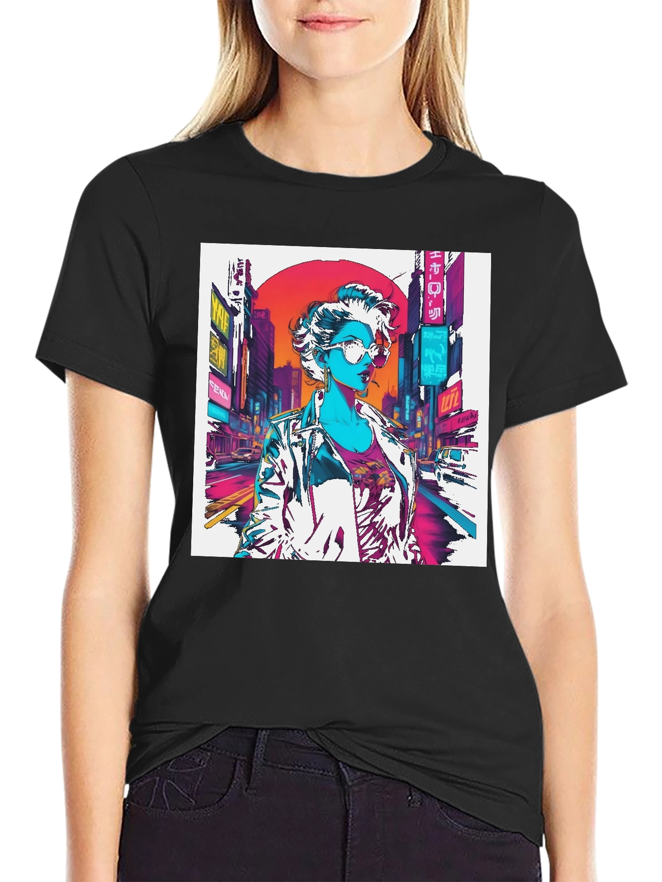 Cyberpunk Woman Graphic T-Shirt