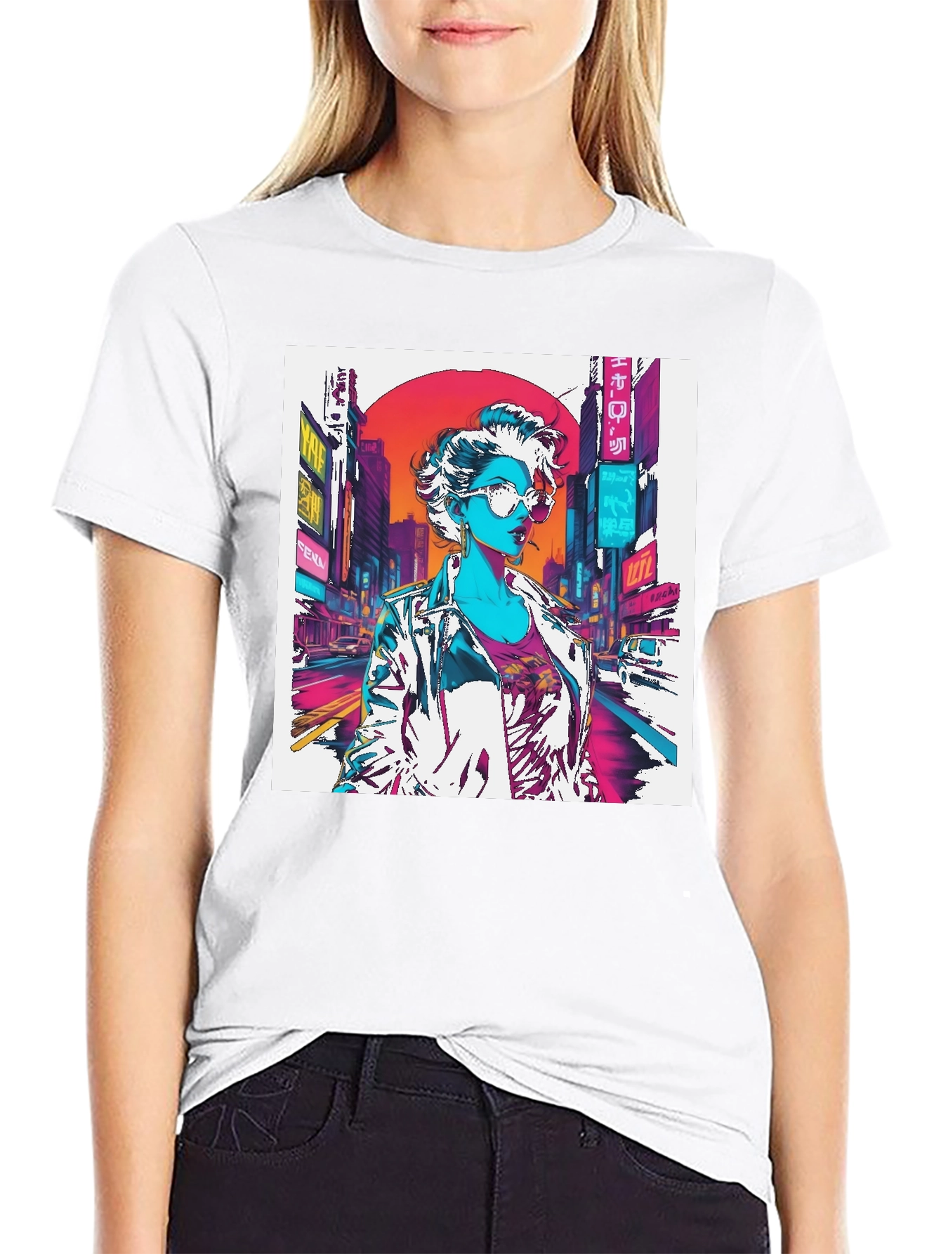 Cyberpunk Woman Graphic T-Shirt