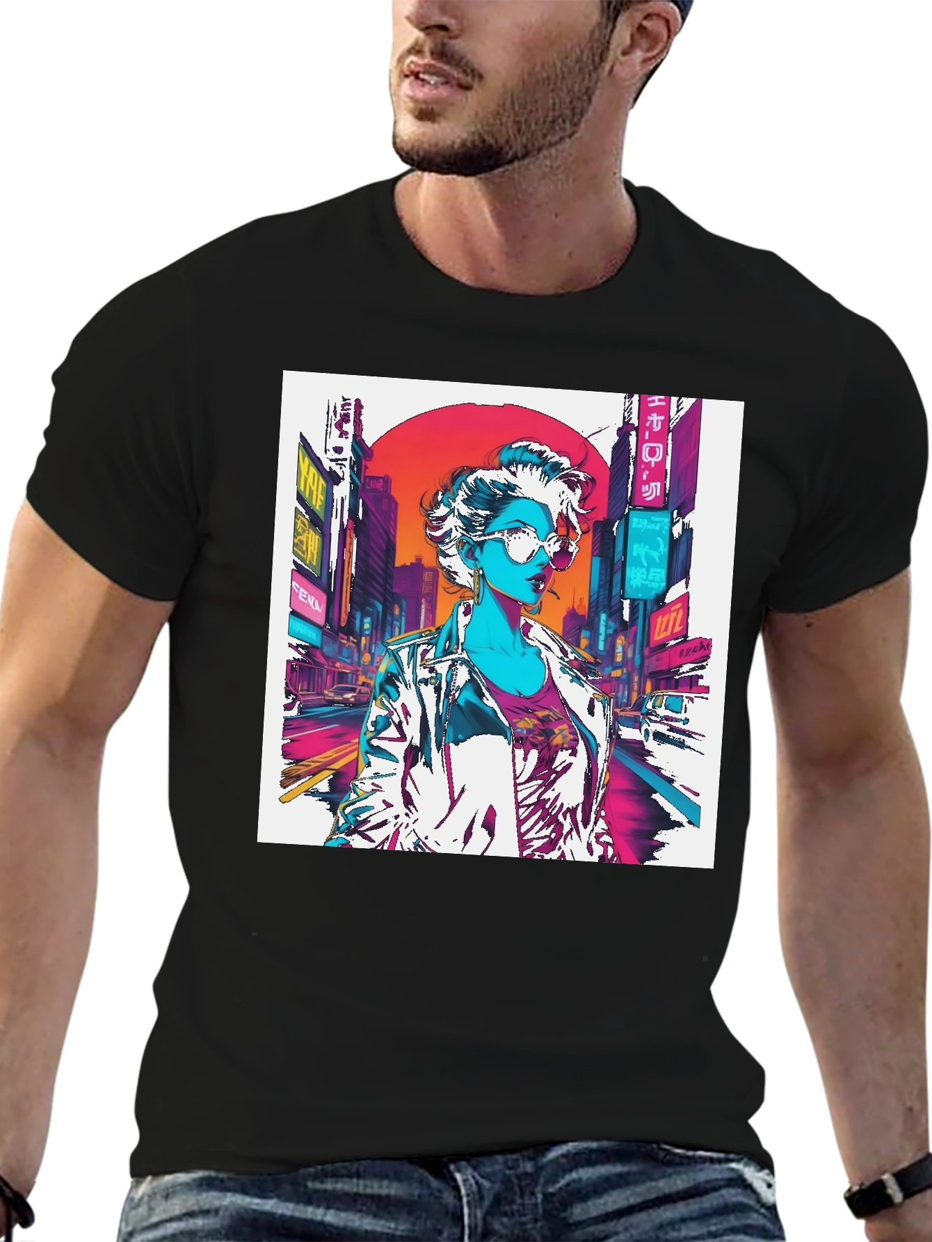 Cyberpunk Woman Graphic T-Shirt