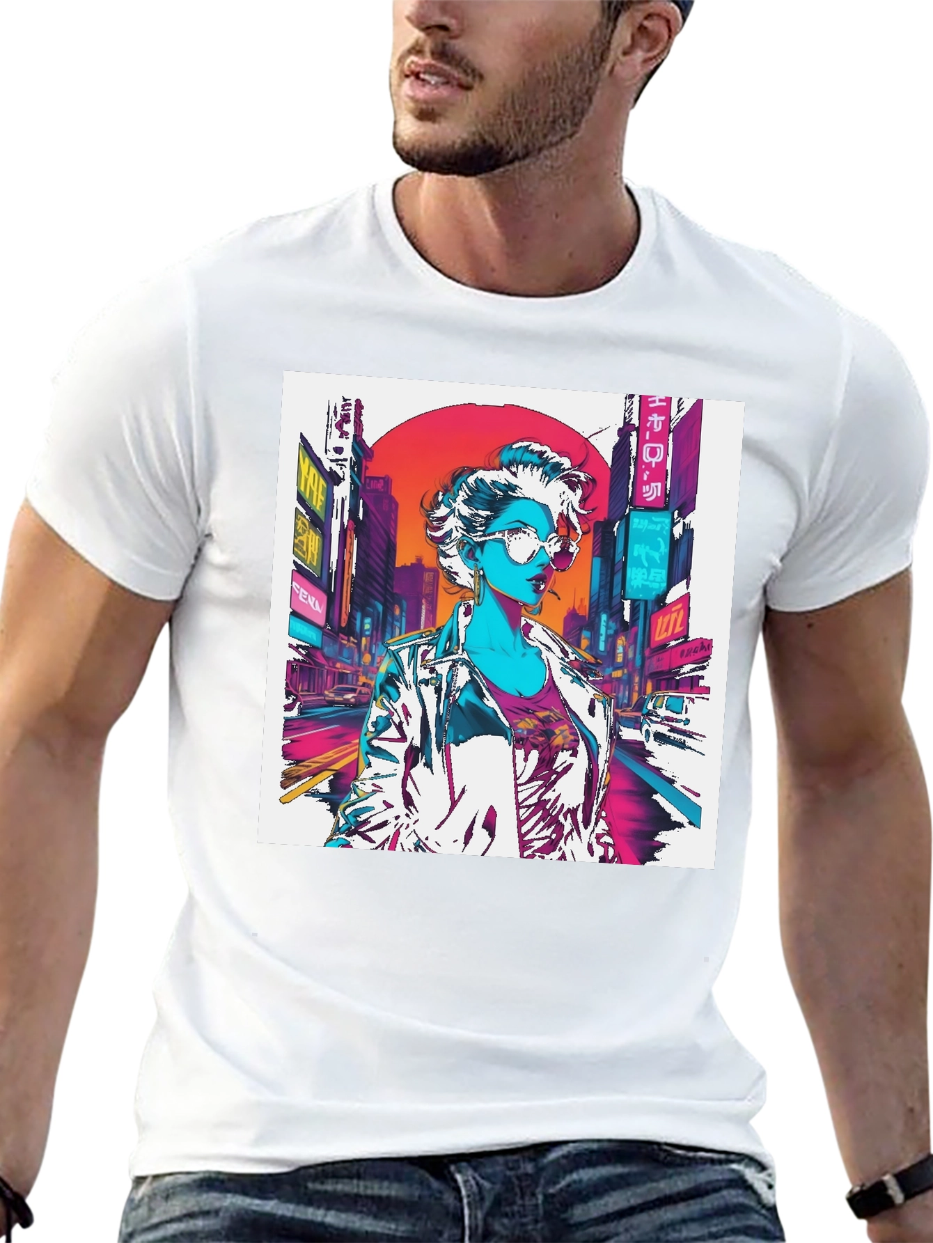 Cyberpunk Woman Graphic T-Shirt