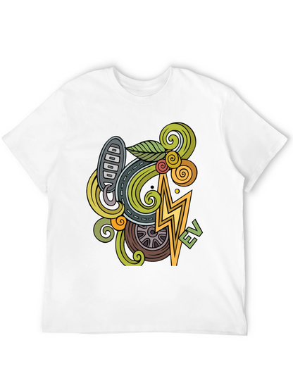 Electric Vehicle Doodle Art T-Shirt
