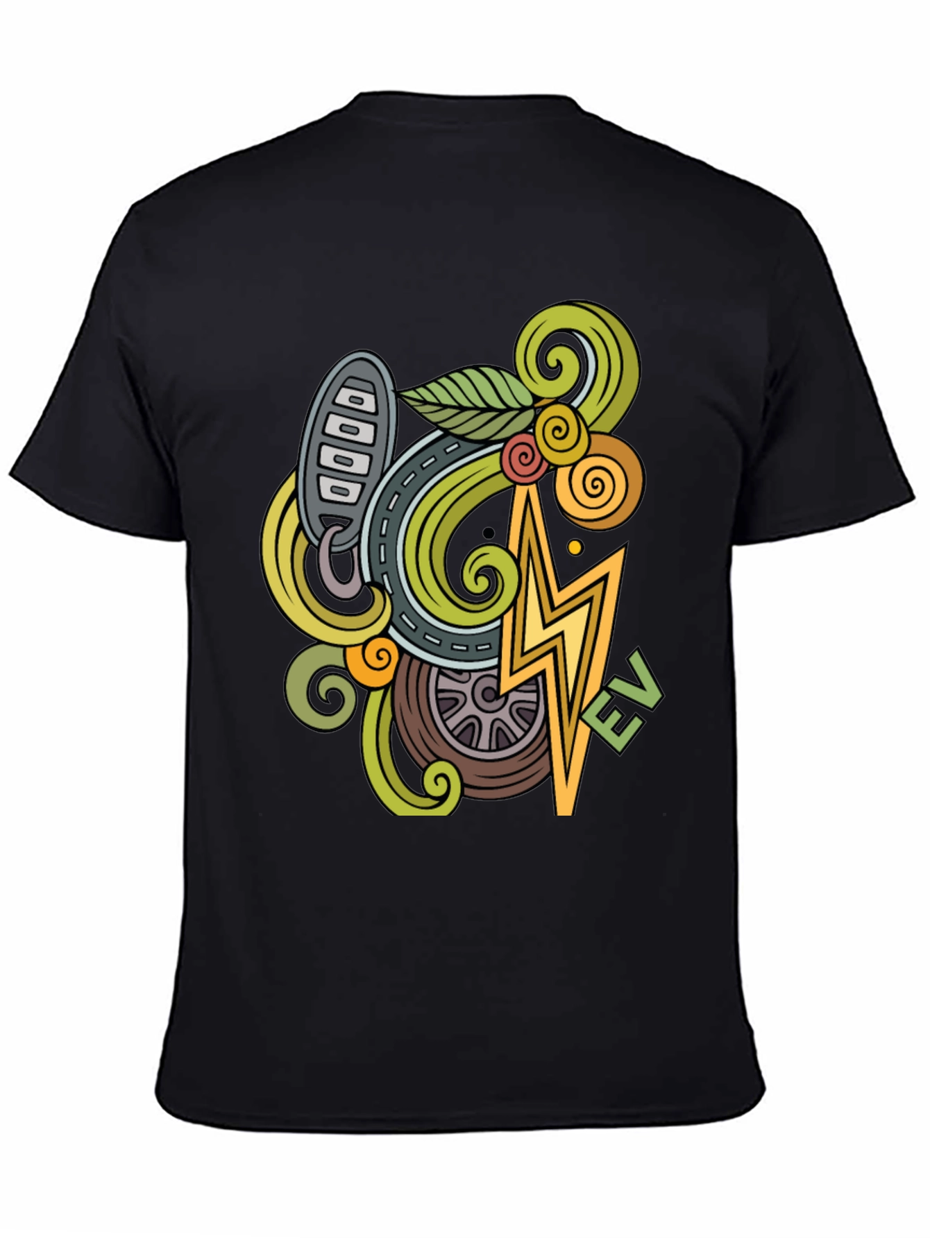 Electric Vehicle Doodle Art T-Shirt
