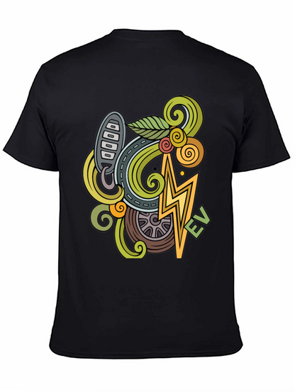 Electric Vehicle Doodle Art T-Shirt