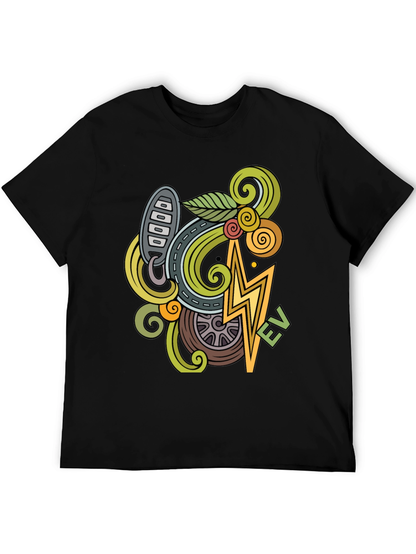 Electric Vehicle Doodle Art T-Shirt