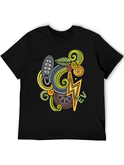 Electric Vehicle Doodle Art T-Shirt