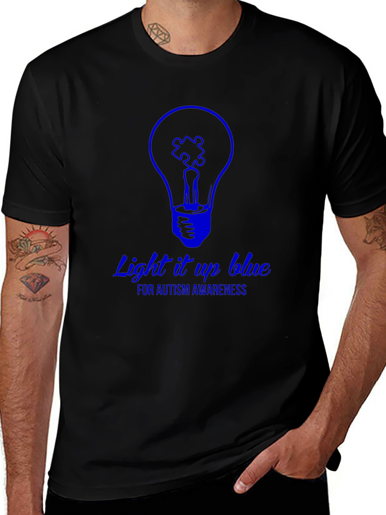 Autism Awareness Light it Up Blue Graphic T-Shirt
