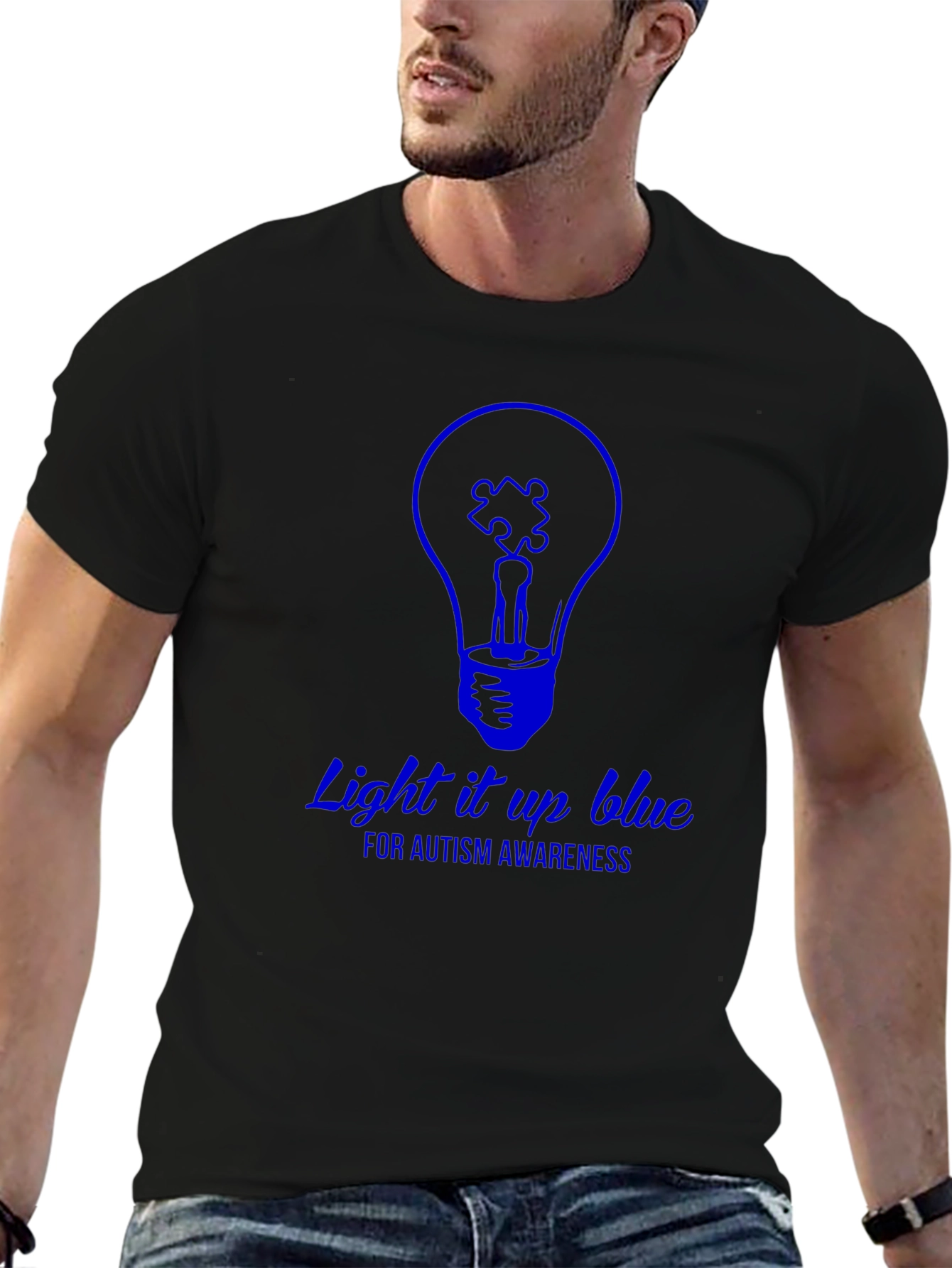 Autism Awareness Light it Up Blue Graphic T-Shirt