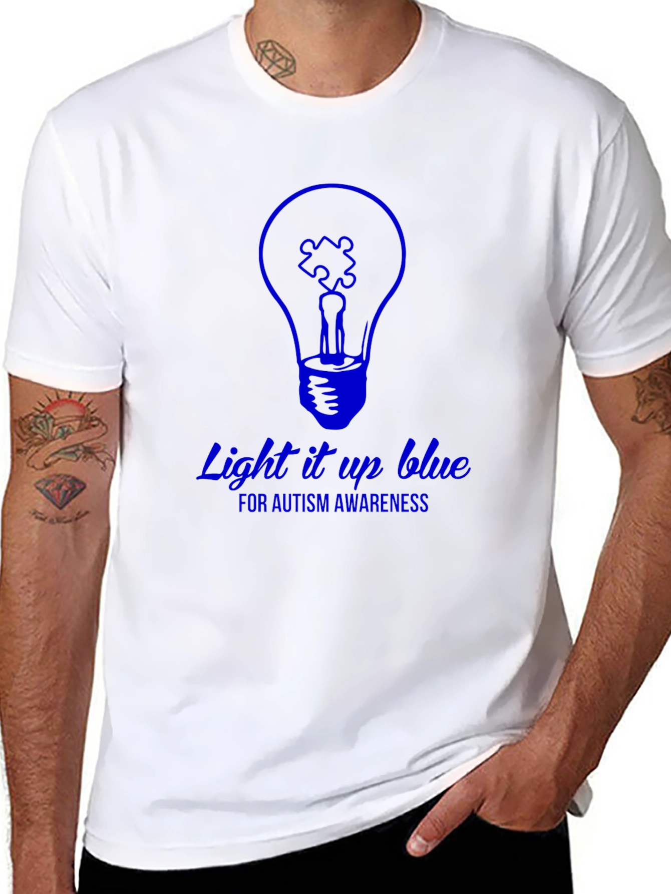 Autism Awareness Light it Up Blue Graphic T-Shirt