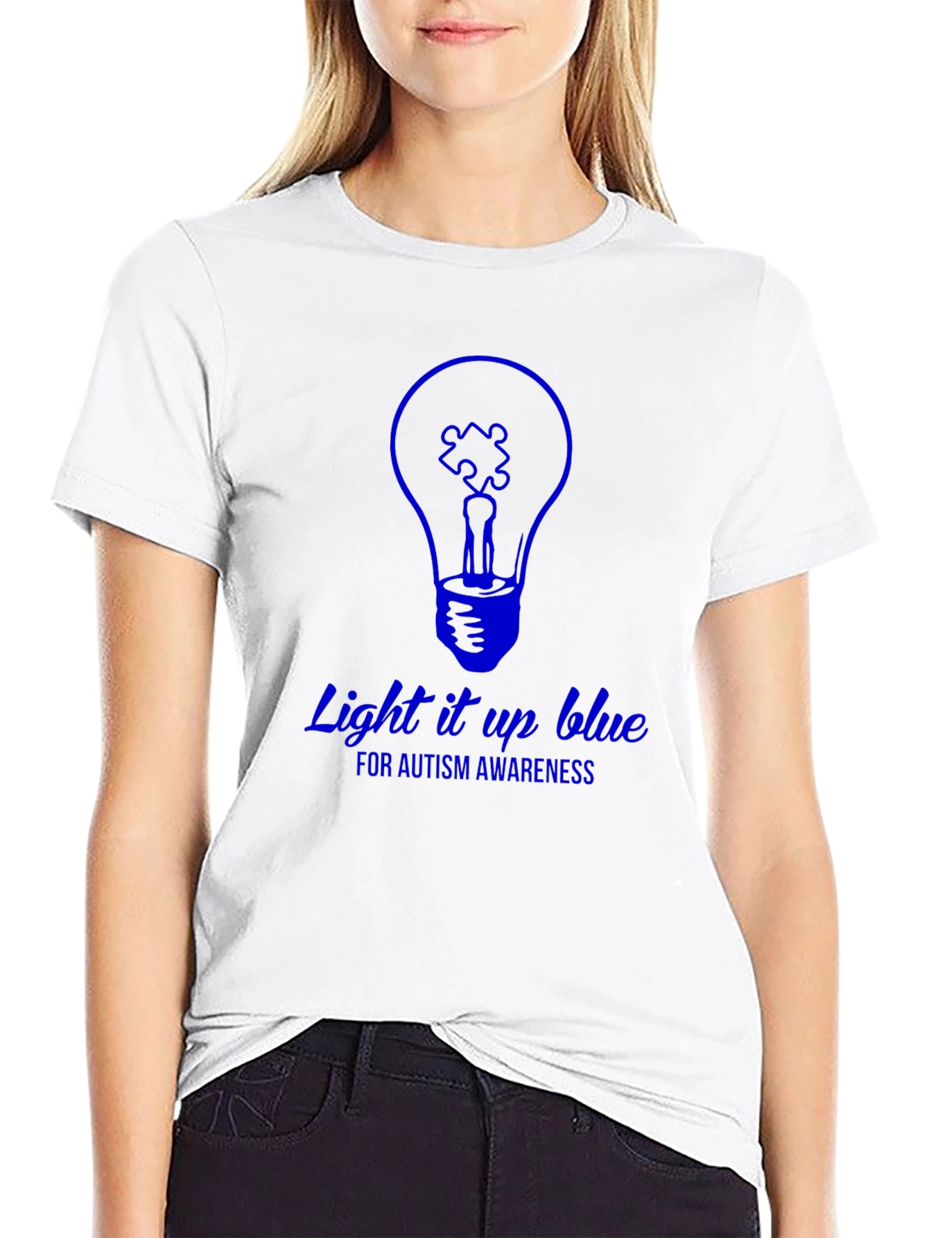 Autism Awareness Light it Up Blue Graphic T-Shirt