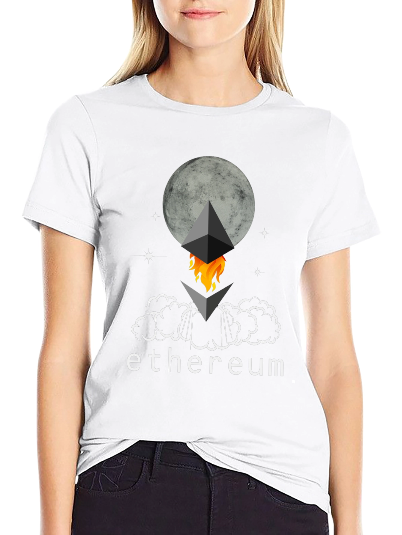 Ethereum Rocket Moon T-Shirt - Crypto Tee