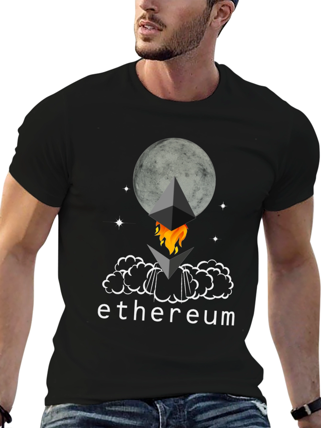 Ethereum Rocket Moon T-Shirt - Crypto Tee