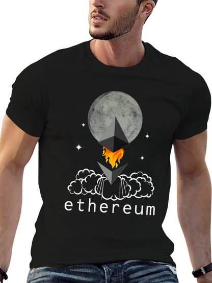 Ethereum Rocket Moon T-Shirt - Crypto Tee
