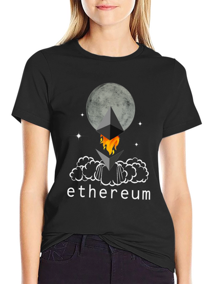 Ethereum Rocket Moon T-Shirt - Crypto Tee