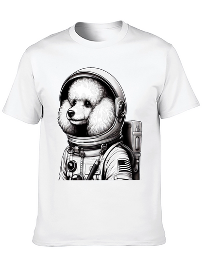 Poodle Astronaut Graphic T-Shirt - Unisex Black Tee