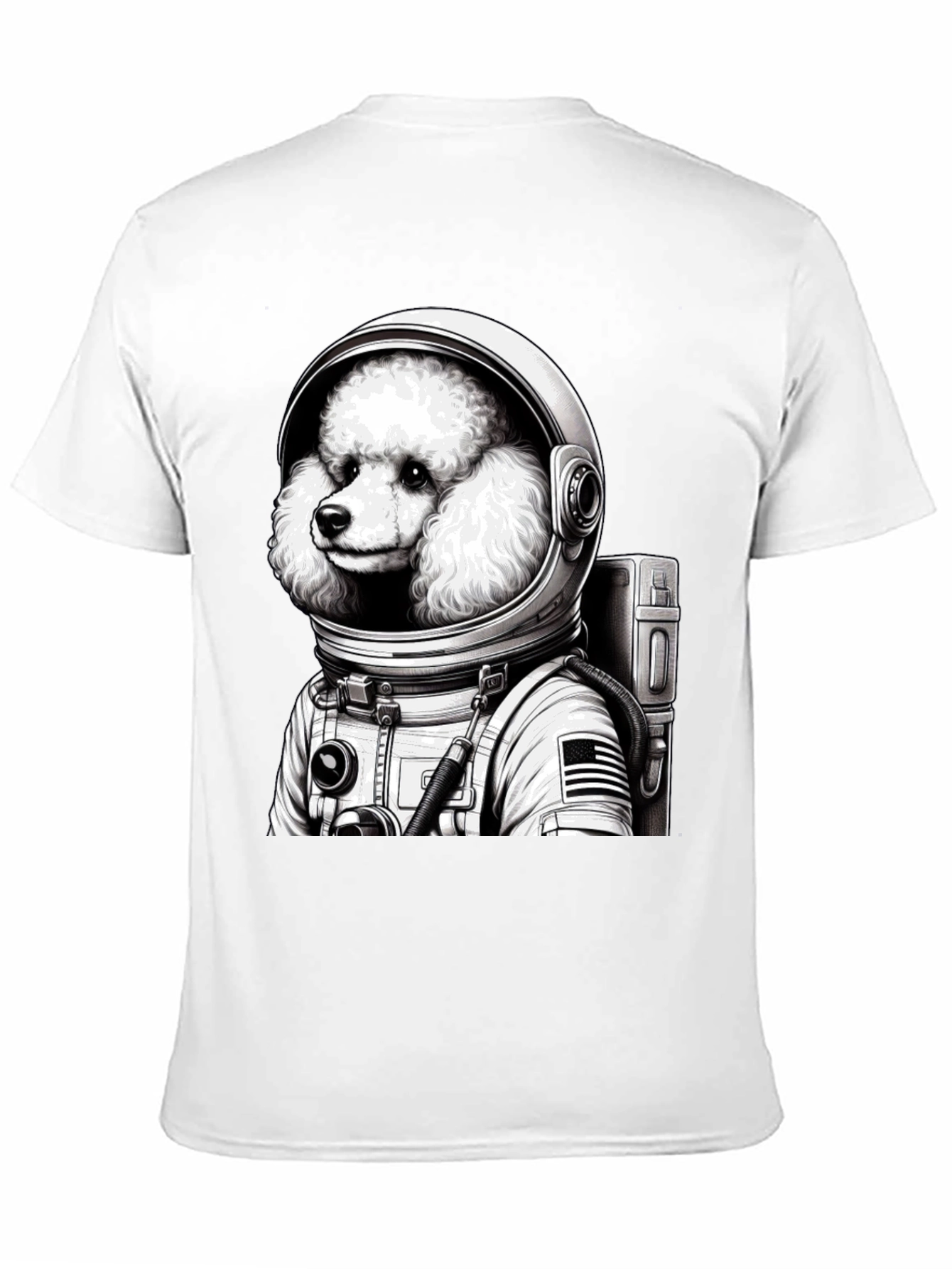 Poodle Astronaut Graphic T-Shirt - Unisex Black Tee