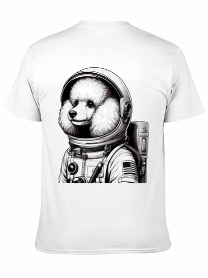 Poodle Astronaut Graphic T-Shirt - Unisex Black Tee