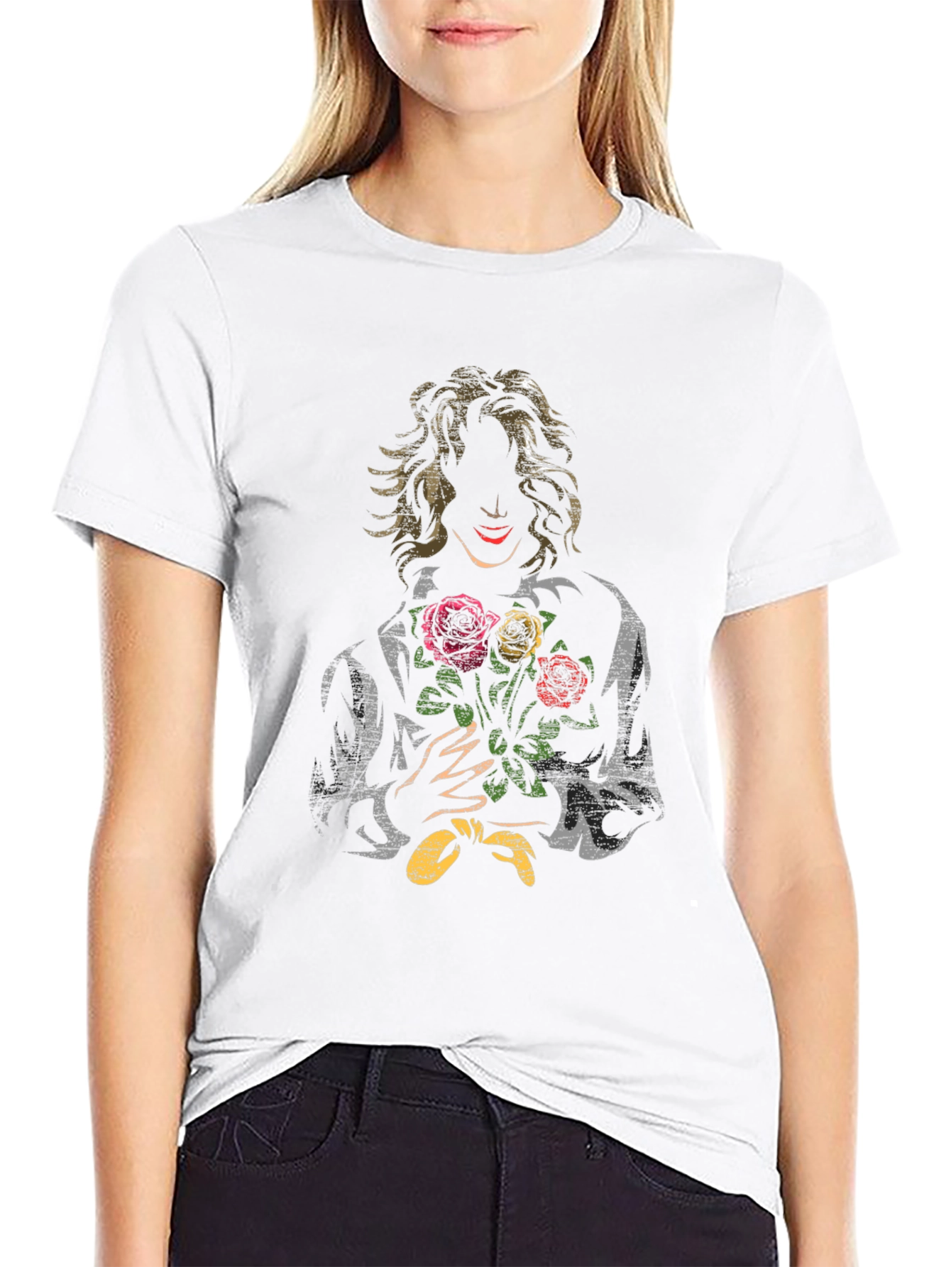 Mysterious Floral Graphic Tee - Unique Style