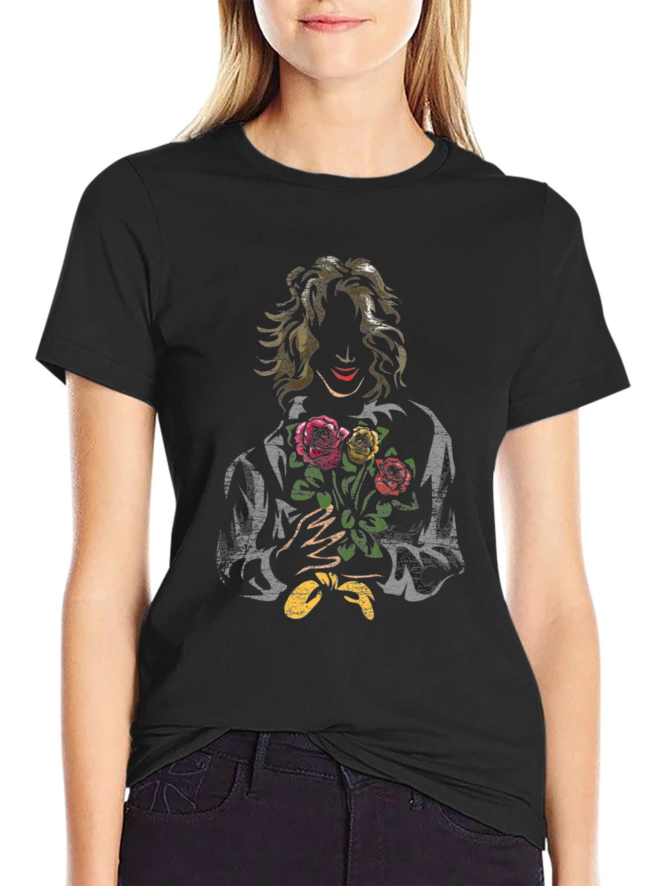 Mysterious Floral Graphic Tee - Unique Style