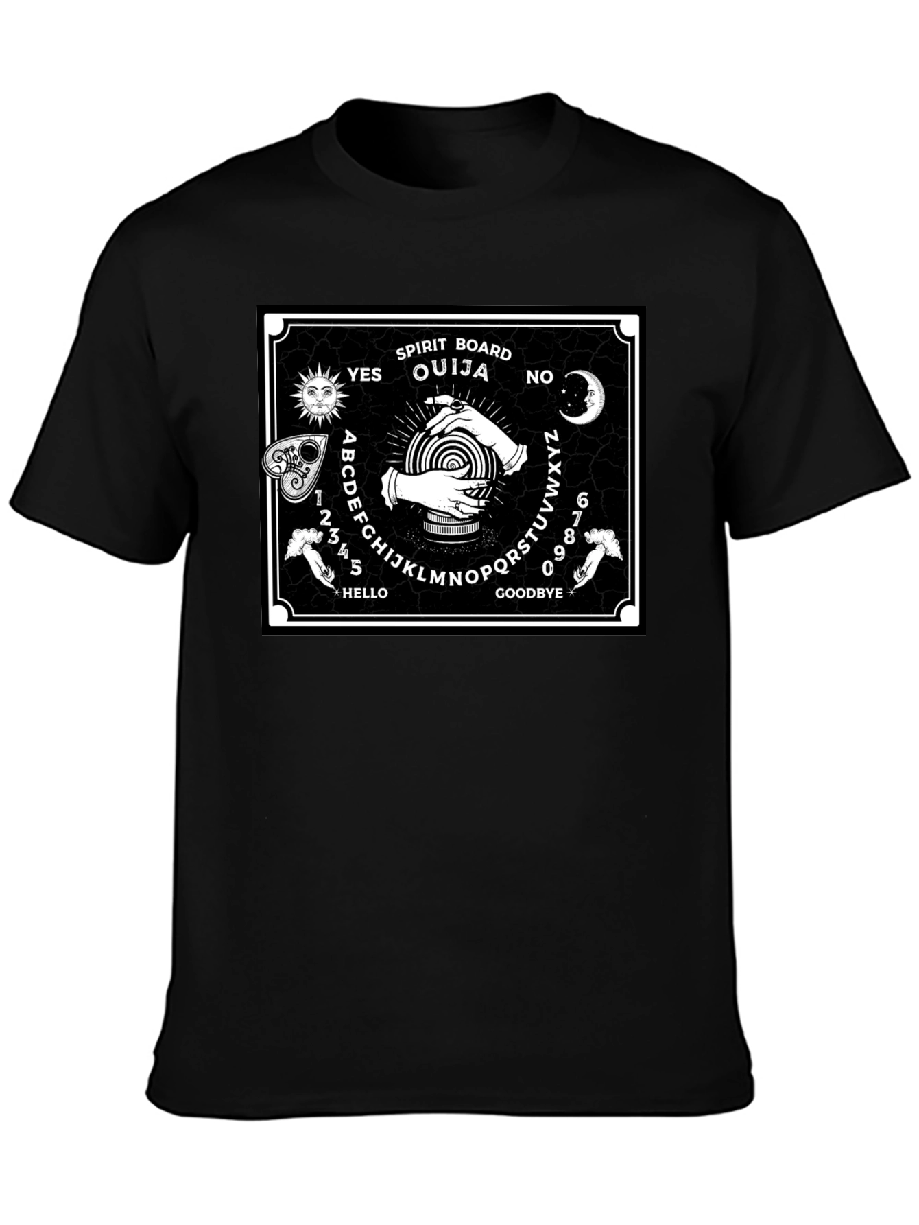 Ouija Board Graphic Print Black T-Shirt