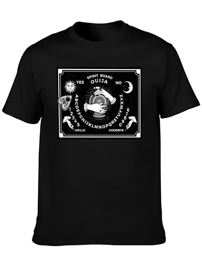 Ouija Board Graphic Print Black T-Shirt