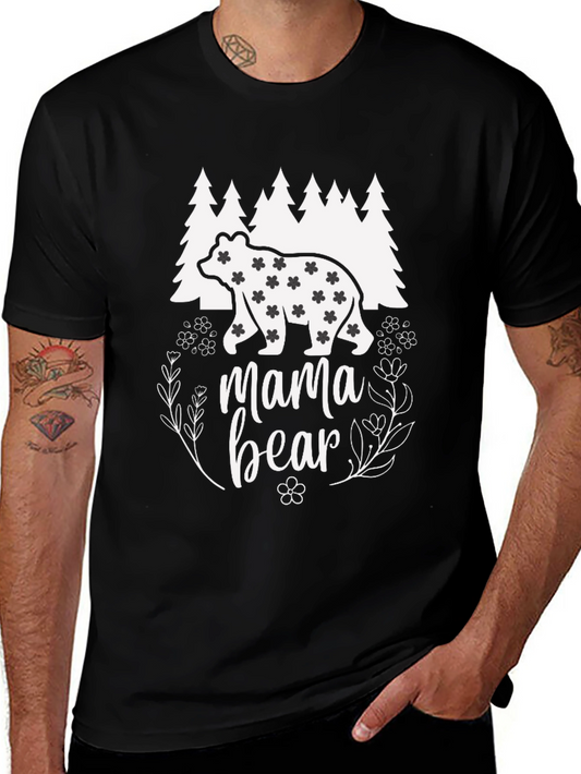 Mama Bear Graphic T-Shirt - Black