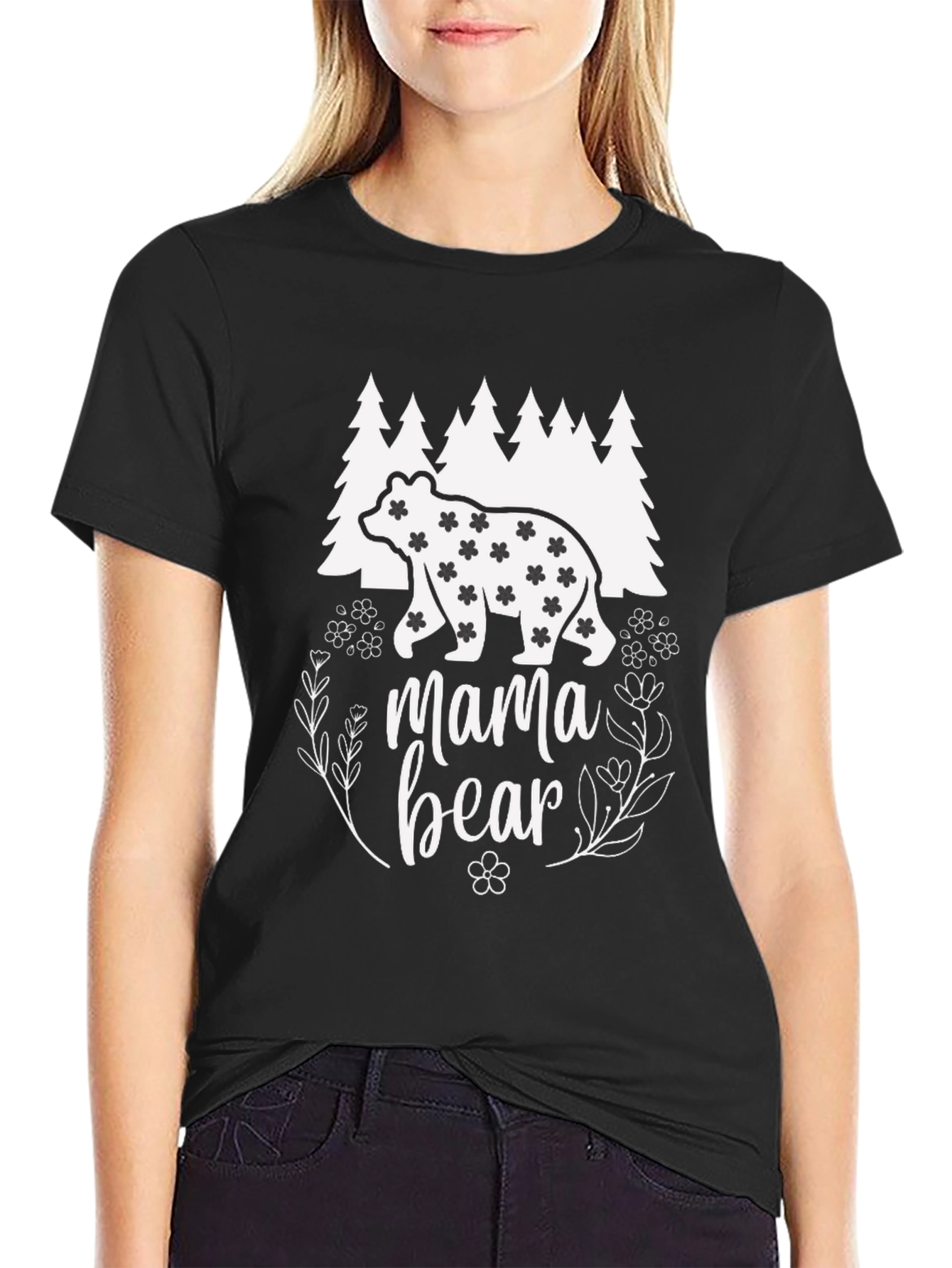 Mama Bear Graphic T-Shirt - Black