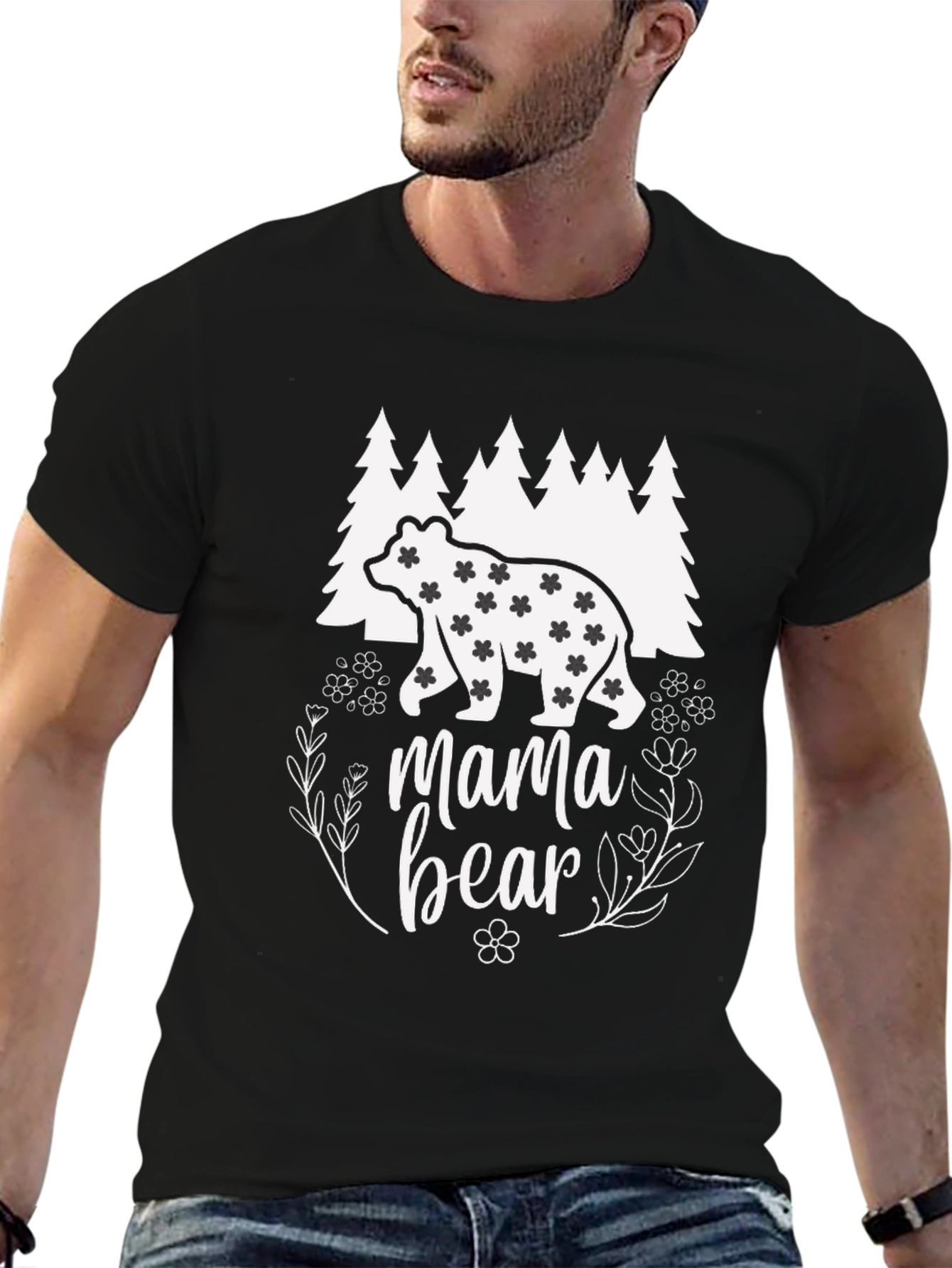 Mama Bear Graphic T-Shirt - Black