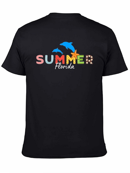 Summer Florida Dolphins Starfish Graphic Tee